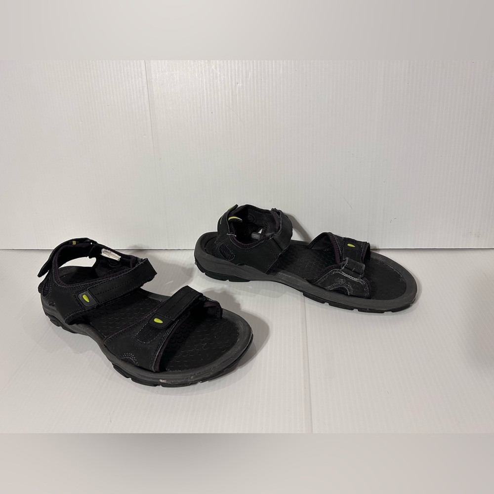 Khombu black upper-leather sandal men size 12 M